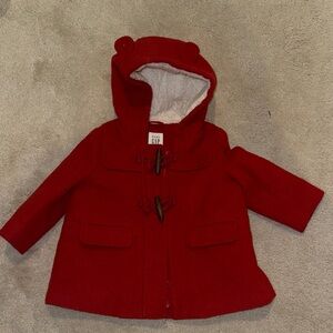 Baby Gap Cozy Red Jacket with Bear Ears
